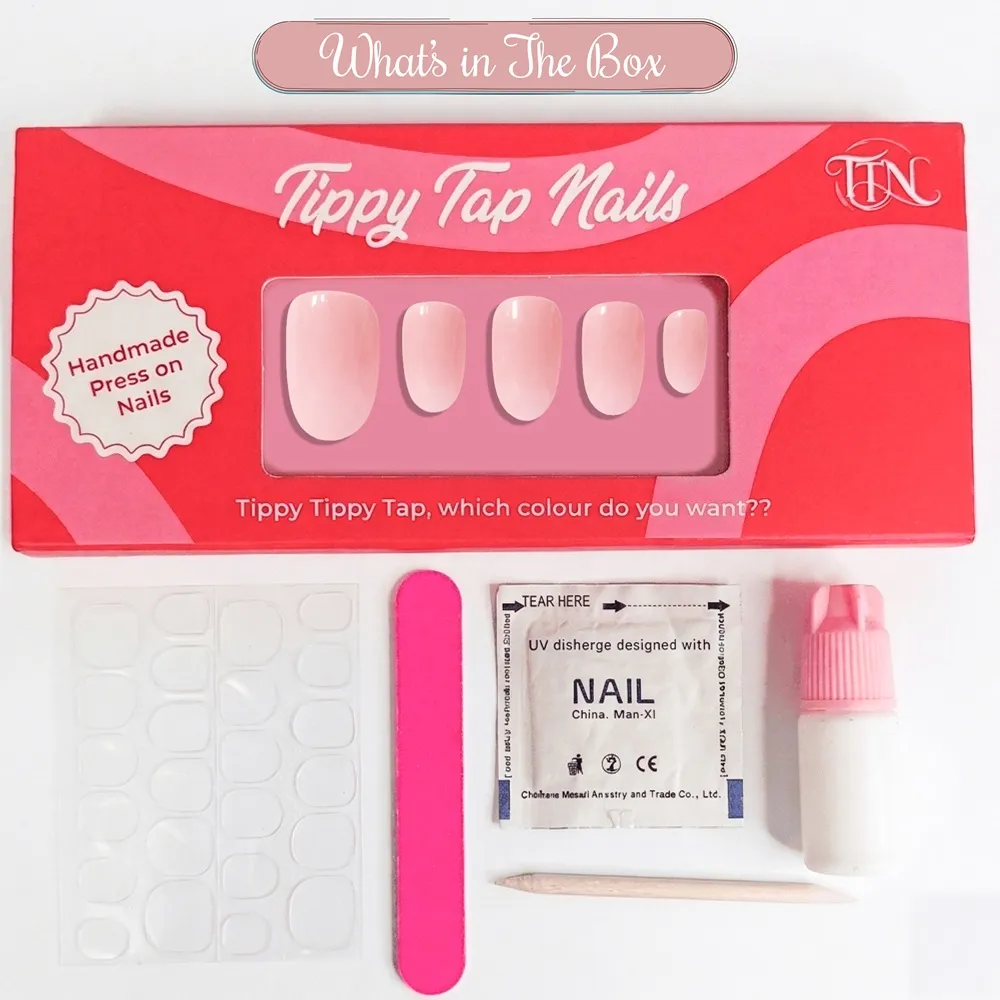 24pcs Handmade Soft Gel Press On Nails Reusable Stick On Nails Kit with Glue, Adhesive Tabs, Nail File & Cuticle Stick - Baby Pink 75