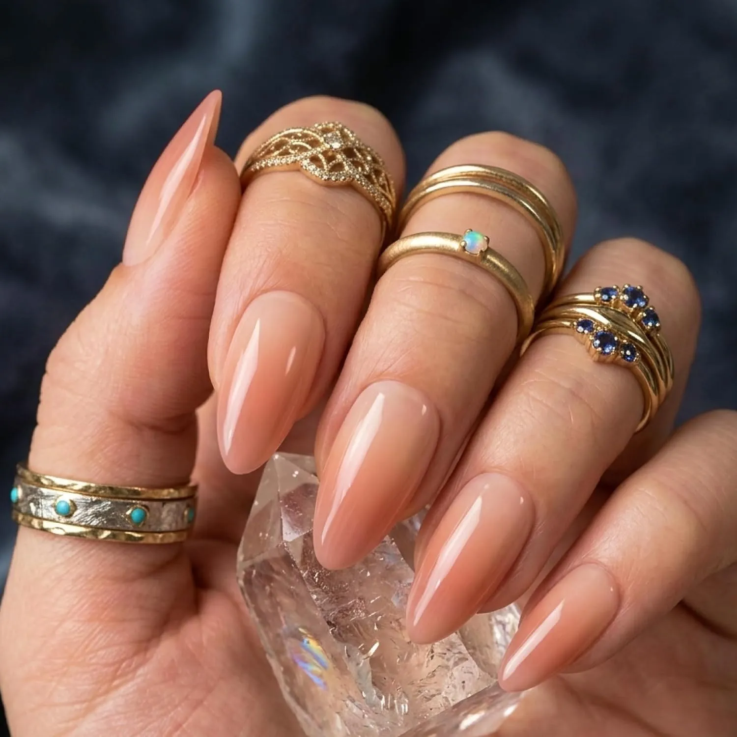 24pcs Handmade Soft Gel Press On Nails Reusable Stick On Nails Kit with Glue, Adhesive Tabs, Nail File & Cuticle Stick -Nude ombre nails 91