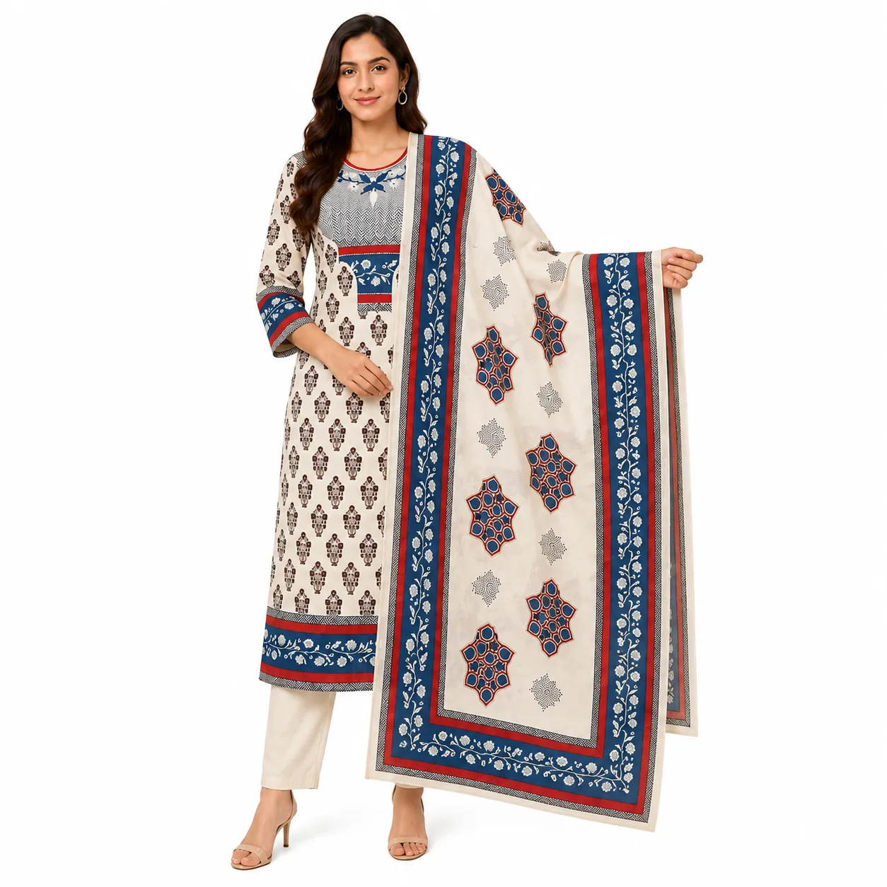 REHNI Heritage Embroidered Kurta Set wit...