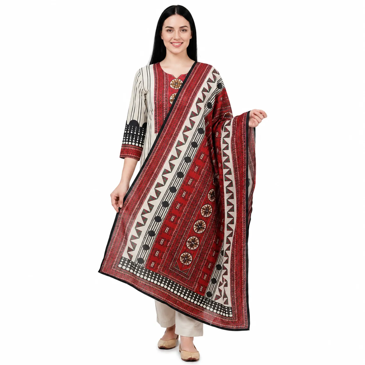 REHNI Heritage Embroidered Kurta Set wit...