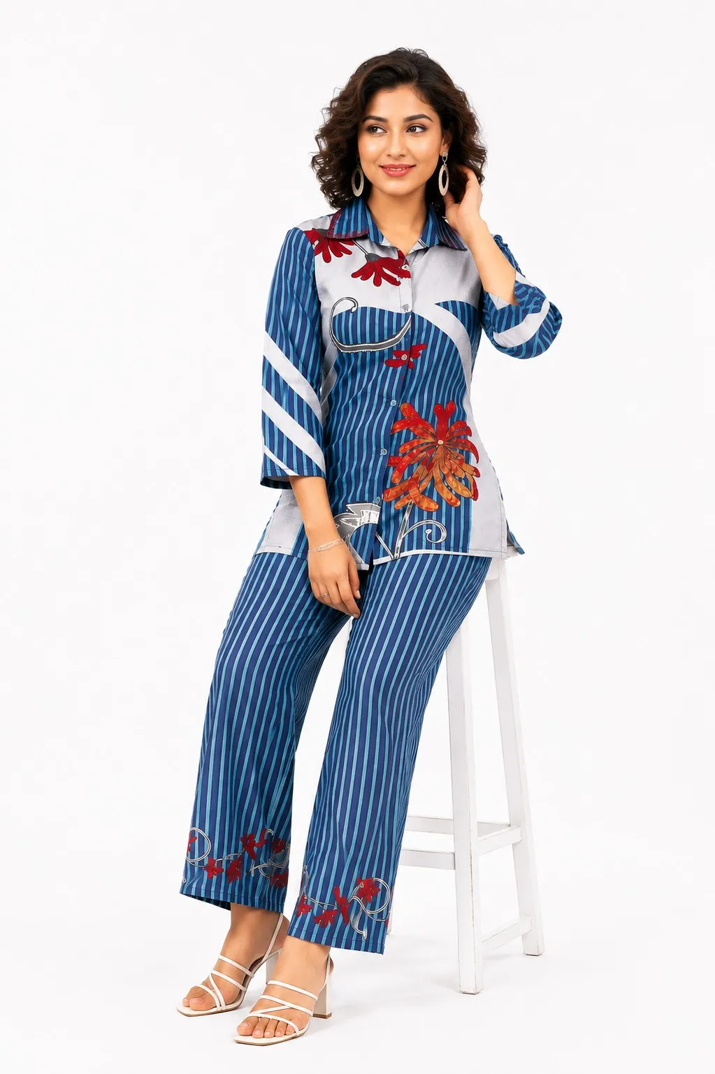 Women's Printed Cotton Night Suit Co-Ord...