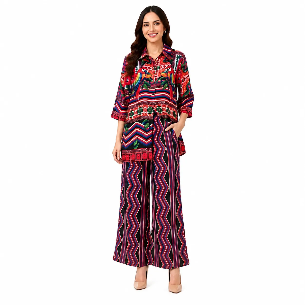Rehni Heritage Bloom Natural Crepe Co-Or...