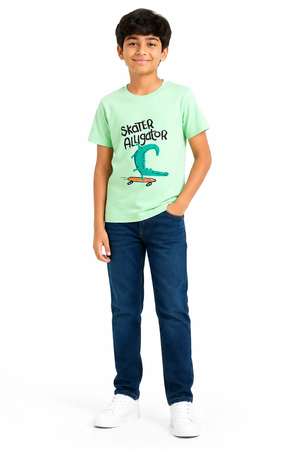 NYD Skater Alligator Boys Printed Cotton...