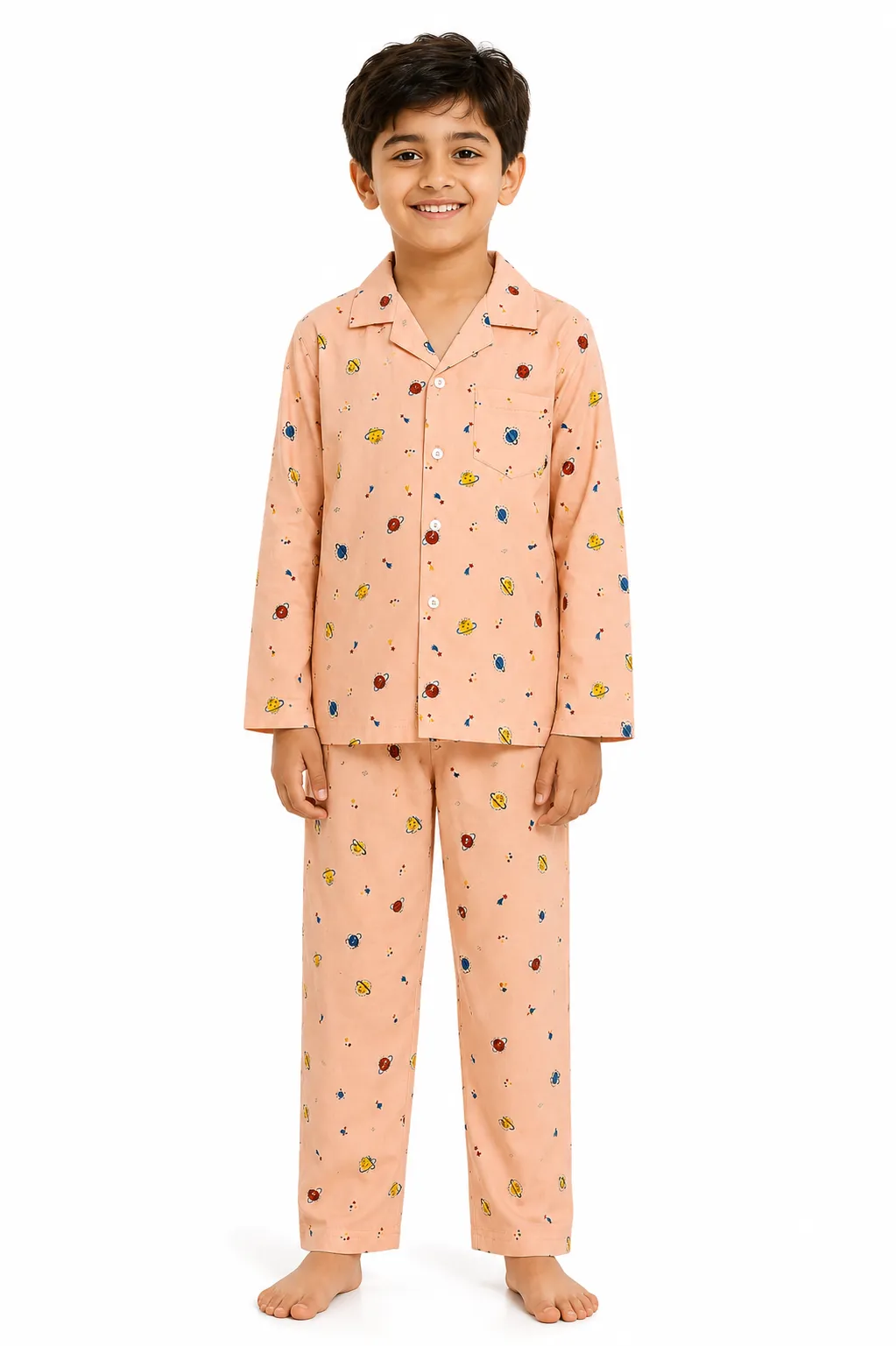 NYD Kids Peach Space Print Cotton Night ...