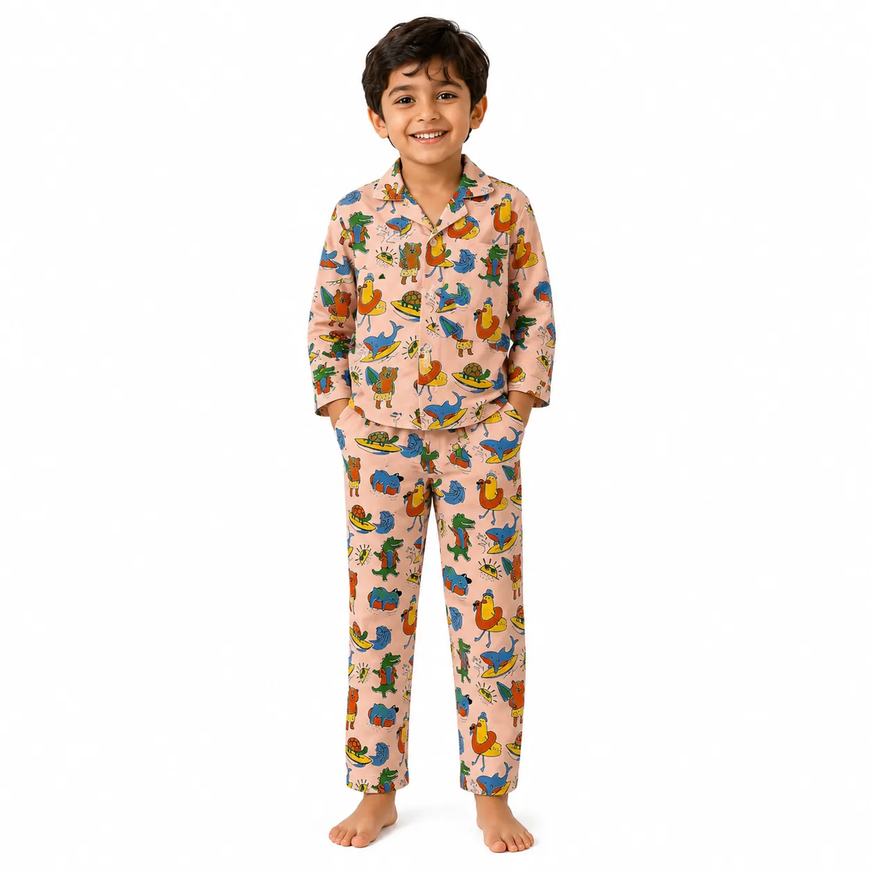 NYD Kids Animal Print Cotton Night Suit ...