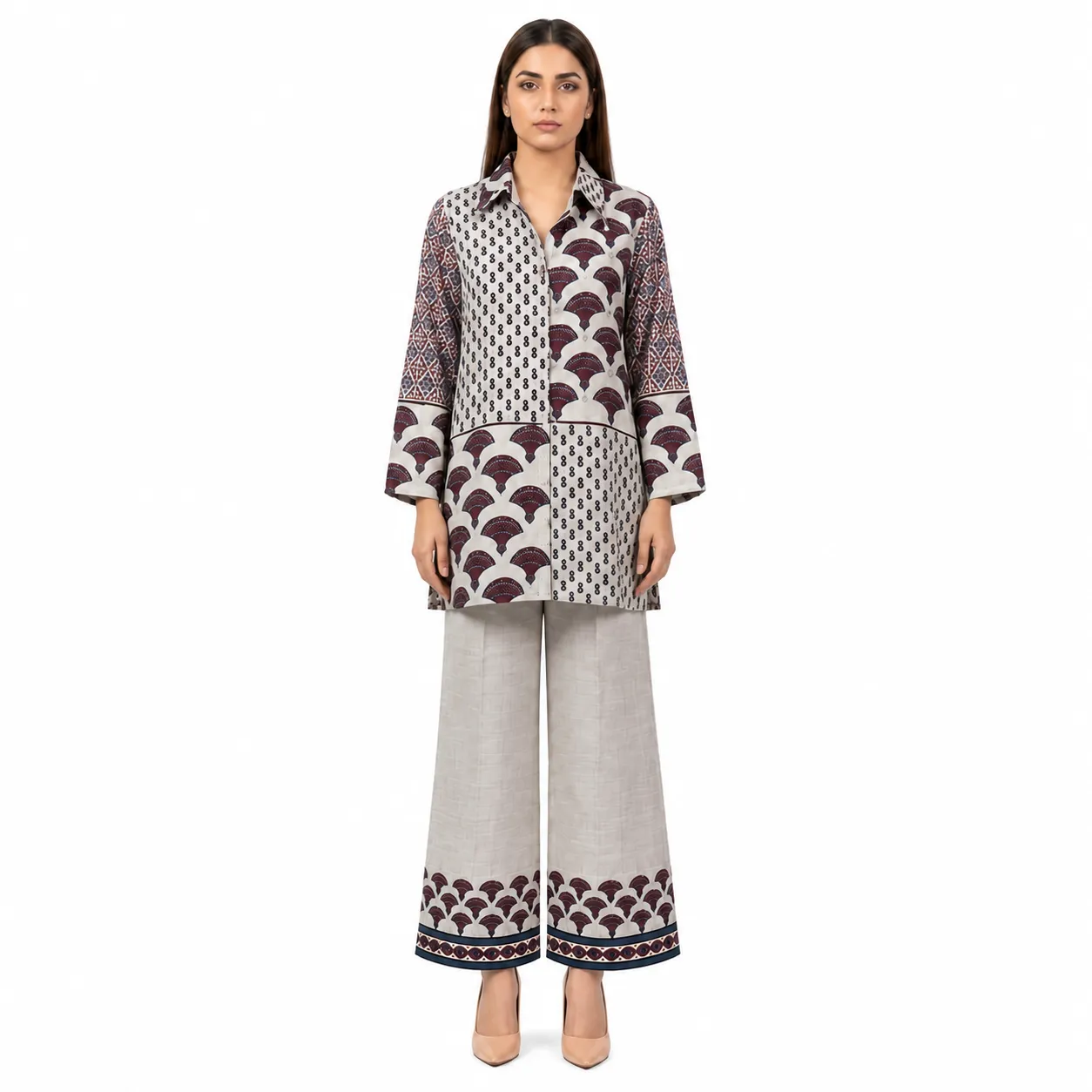 Rehni Ivory Grace Natural Crepe Co-Ord S...